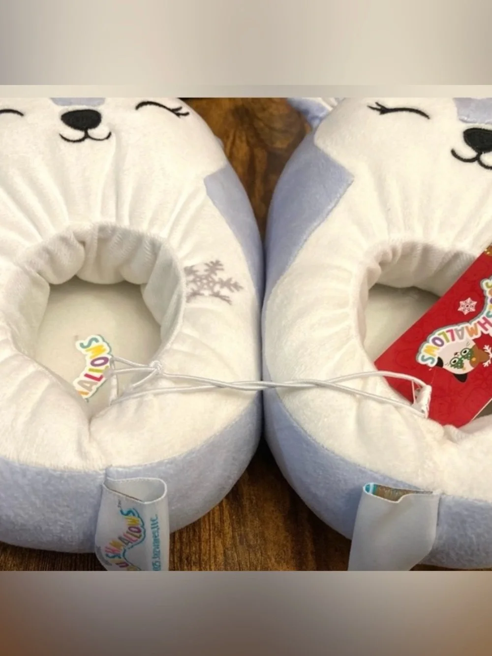 Squishmallows Kids' Deer Slippers - Light Blue Size 4/5 New